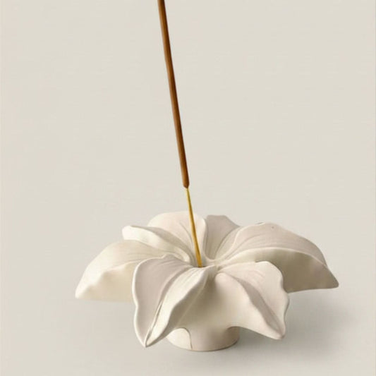 Lily Incense Holder with natural finish