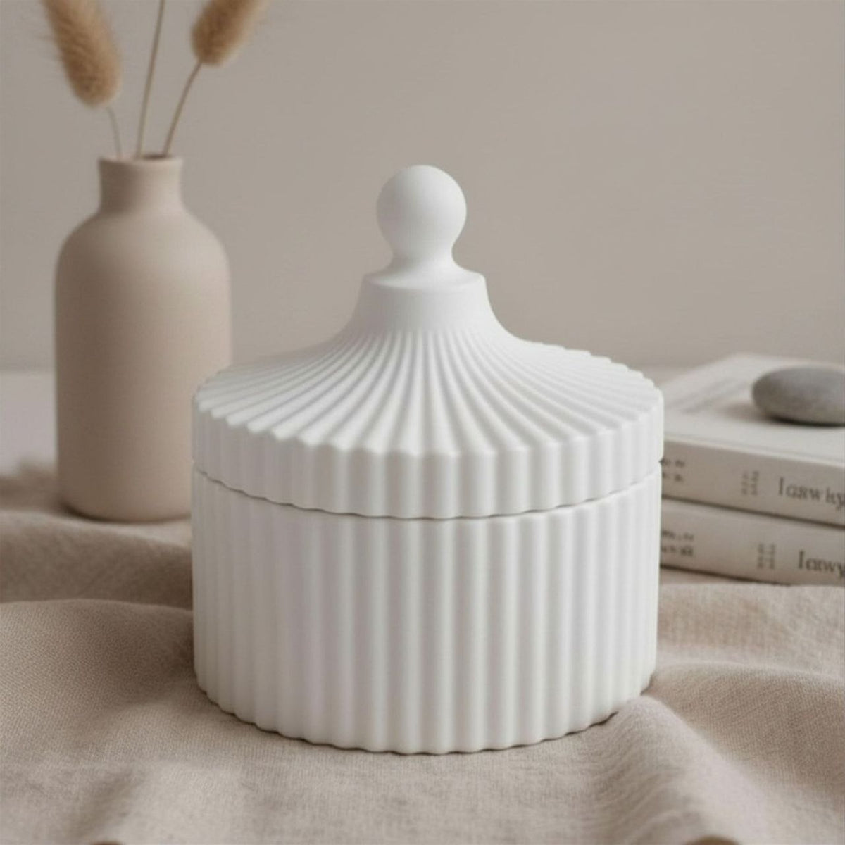 Ribbed Jar & Lid