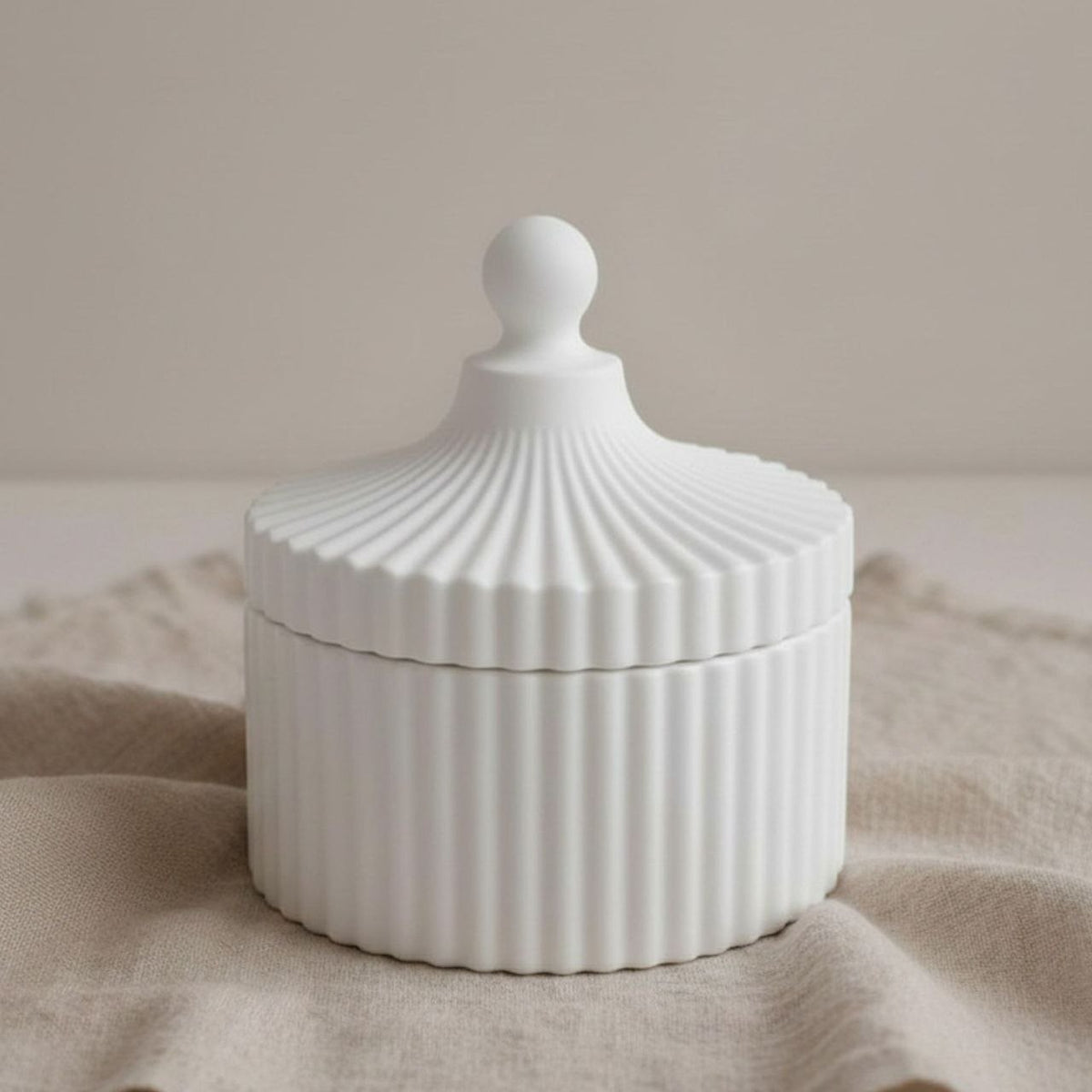 Ribbed Jar & Lid
