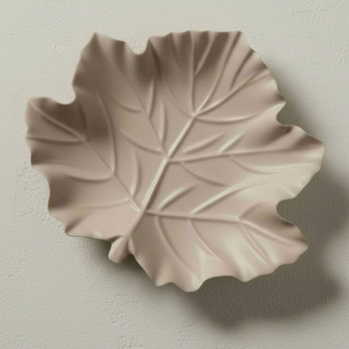 Maple leaf tray in a taupe finish