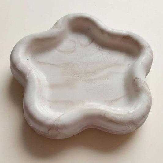 Taupe Marble effect Flower tray