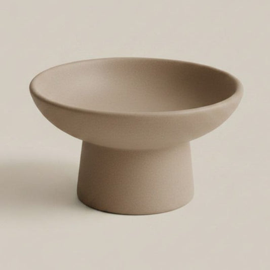 Pedestal Candle holder in Taupe finish 