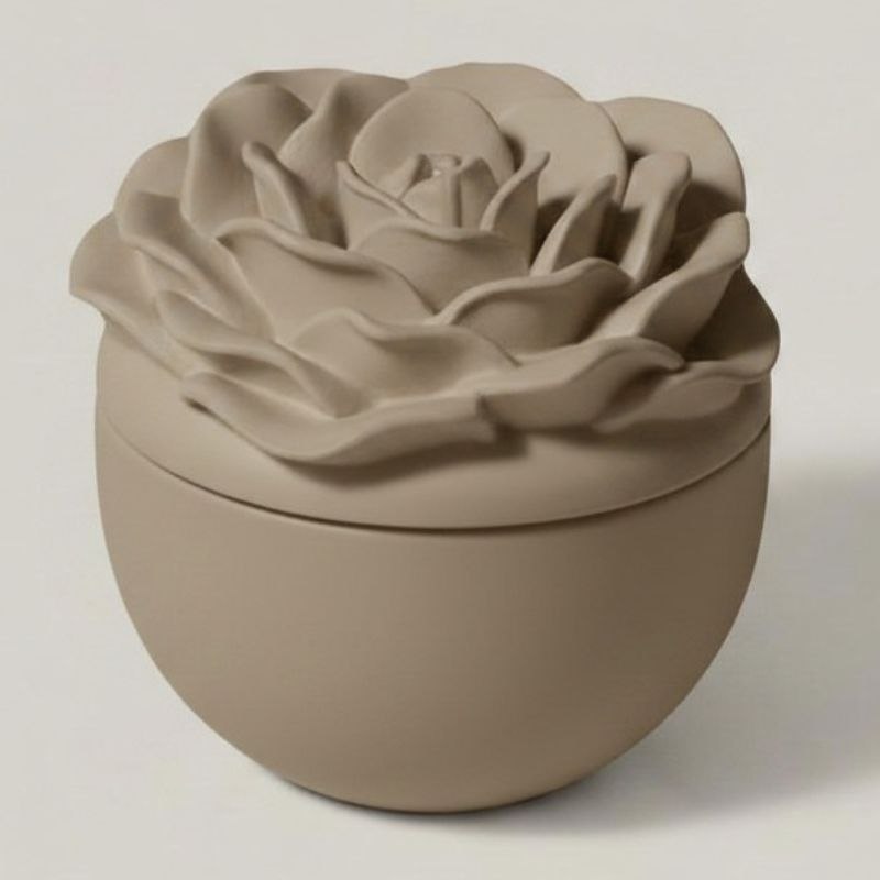 Rose jar with Taupe finish